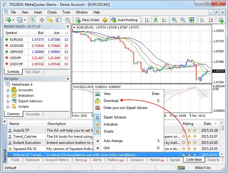 10 minute chart metatrader quotes