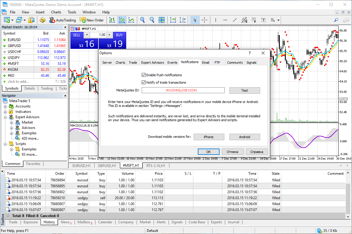 MetaTrader 5 MultiAsset Trading Platform