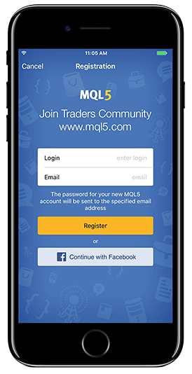 新版MetaTrader 5 iOS build 1509：通过Facebook登录MQL5.com