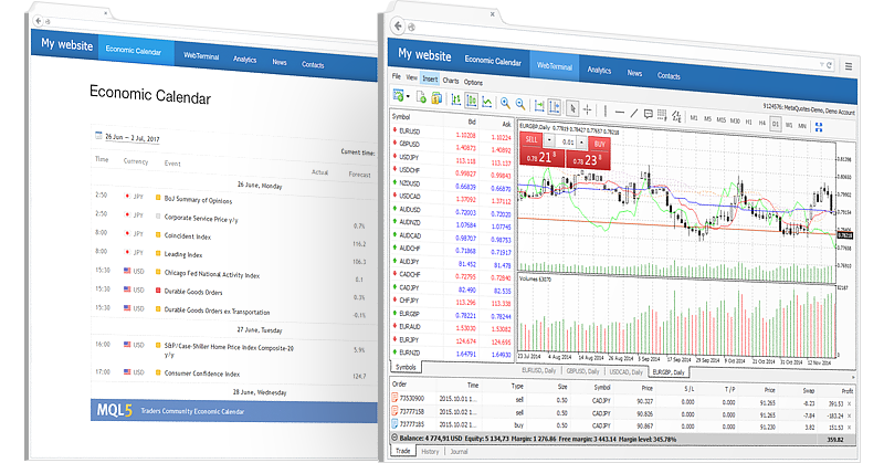 Two ready-to-use Forex tools for your site: Web Platform and Economic Calendar