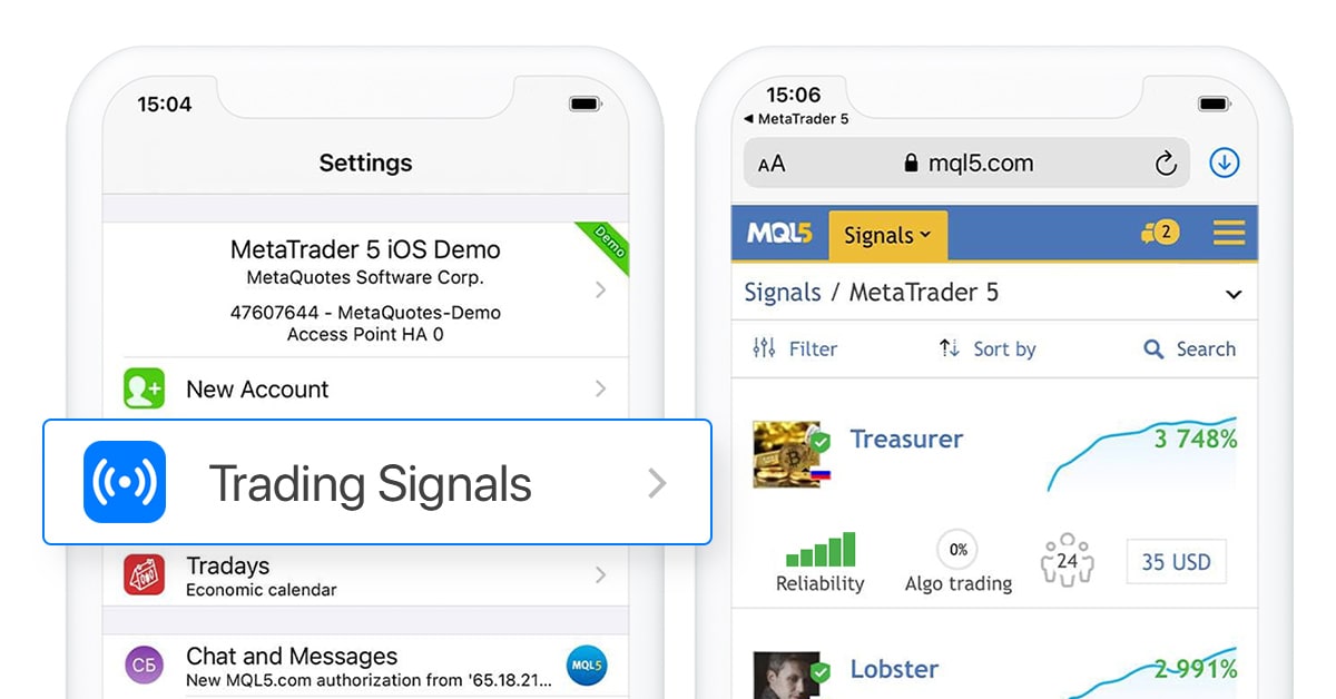 Subscribe to signals from mobile terminals