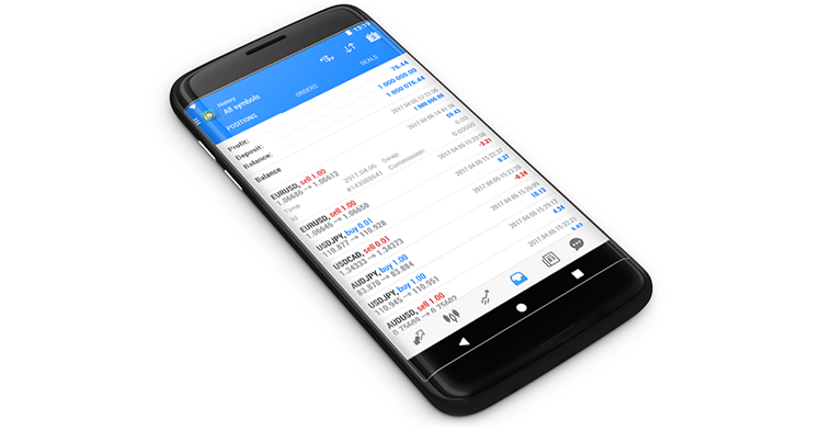 New MetaTrader 5 Android build 1576 featuring position history
