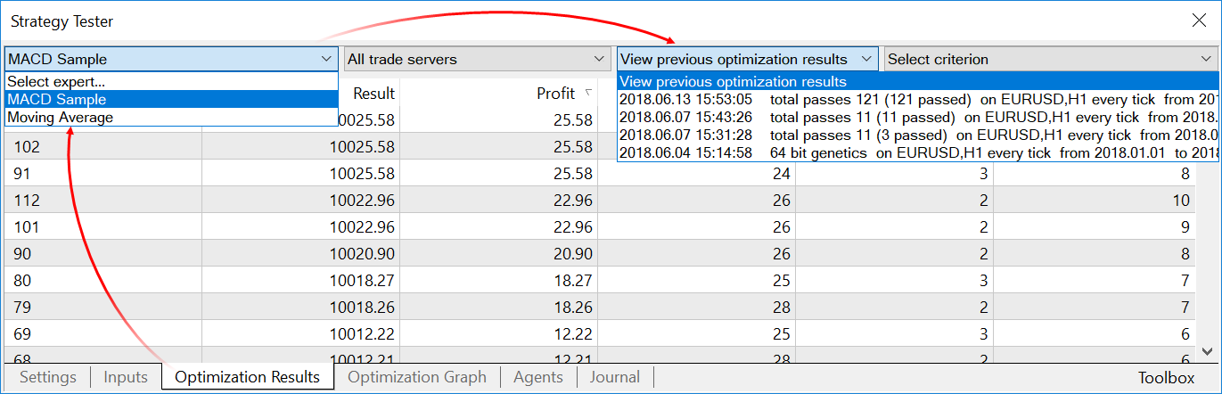 Strategy Tester operations