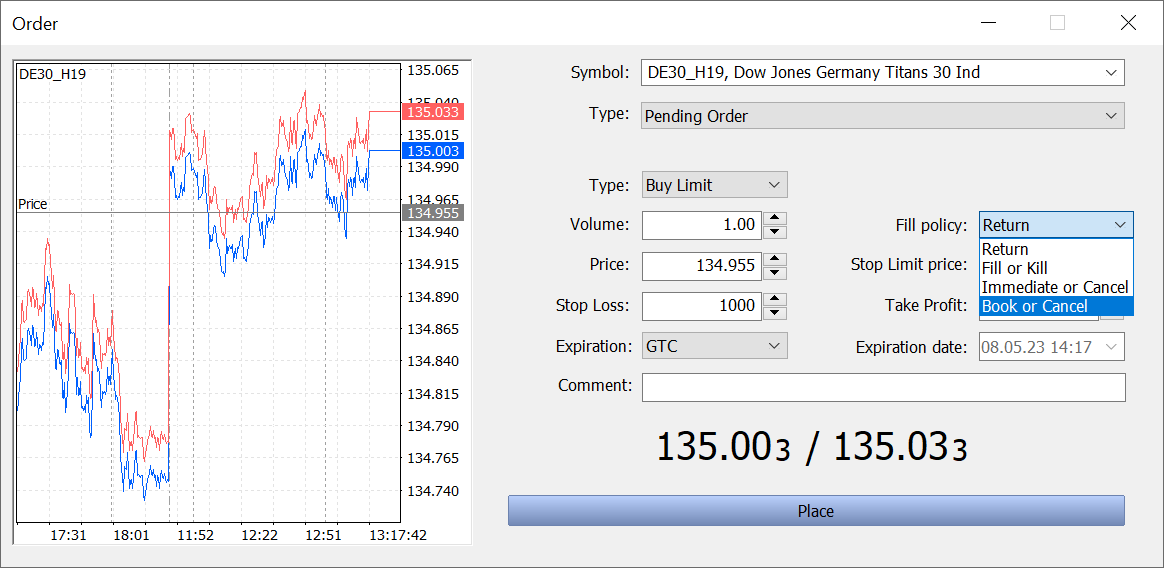 The new Passive/Book or Cancel (BOC) order filling policy