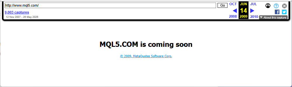 By summer 2009, the MQL5.COM website was already explicitly promising an imminent launch