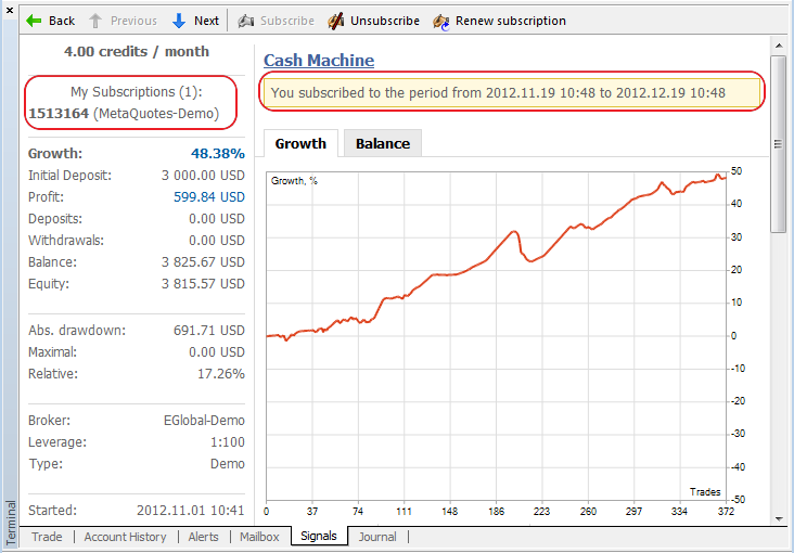 Added subscription renewal feature. Expanded information about the current subscription