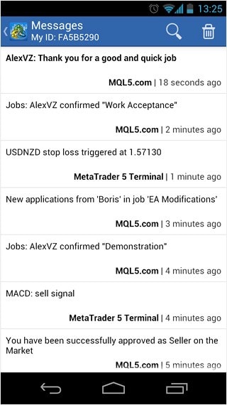 Push-уведомления в MetaTrader 5 Android