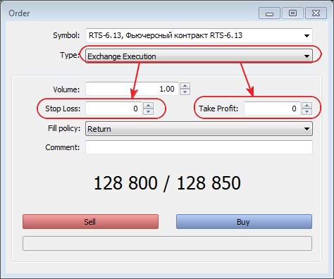 Added ability to set Stop Loss and Take Profit levels in market order placing dialog for symbols having Market and Exchange execution types